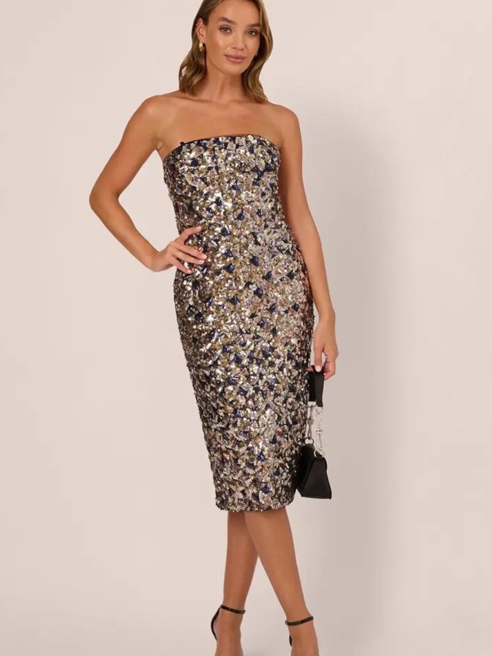 Adrianna Papell Sequin dress New Years Eve Christmas Holiday Party NWT $295
